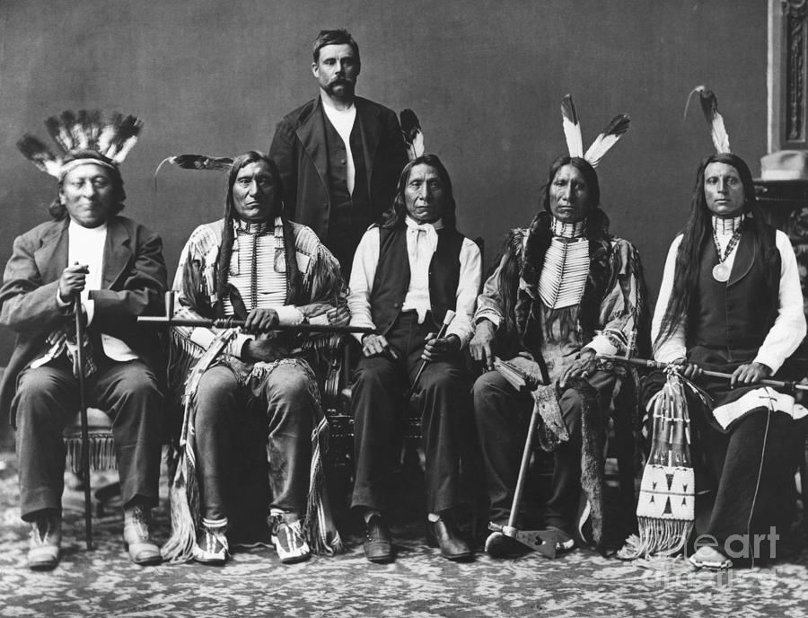 John Bridgeman Behind Sioux Delegation Photograph by Bettmann