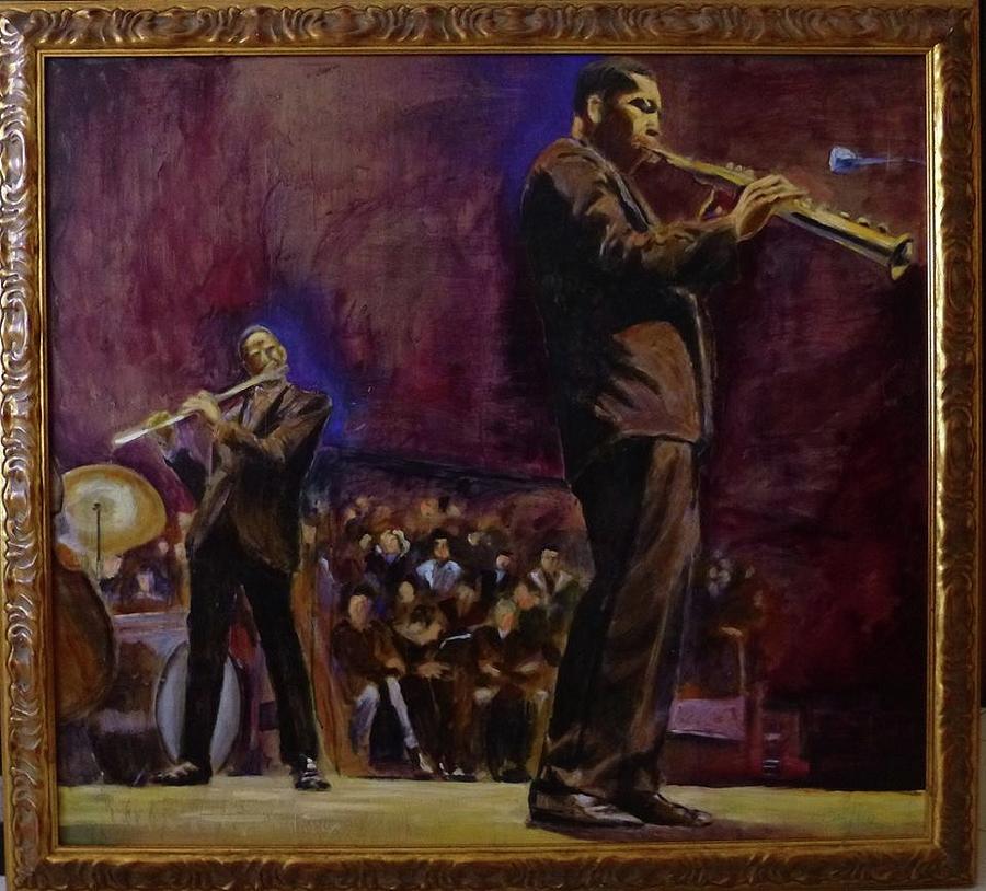 John Coltrane and Eric Dolphy Painting by Claudio Calvetti - Pixels