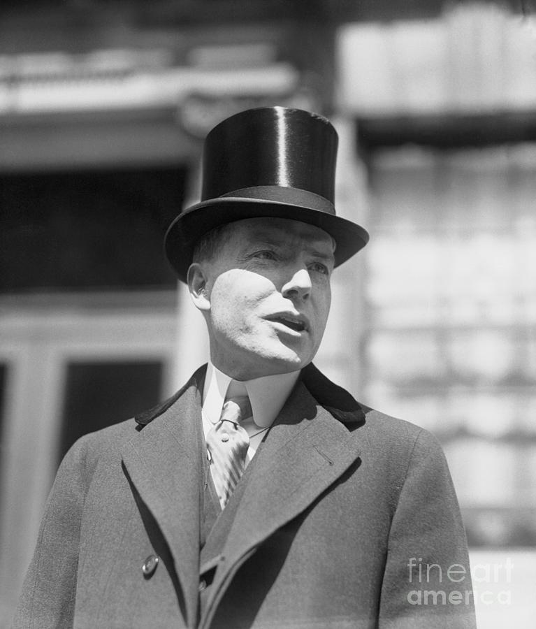 John D. Rockefeller Jr. Wearing Top Hat by Bettmann