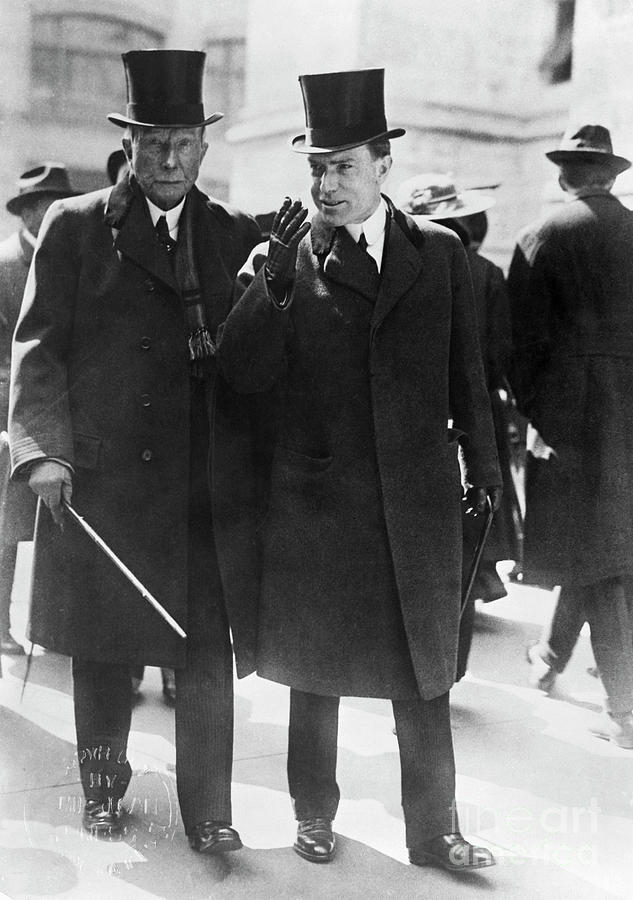 John D. Rockefeller Jr. Wearing Top Hat by Bettmann