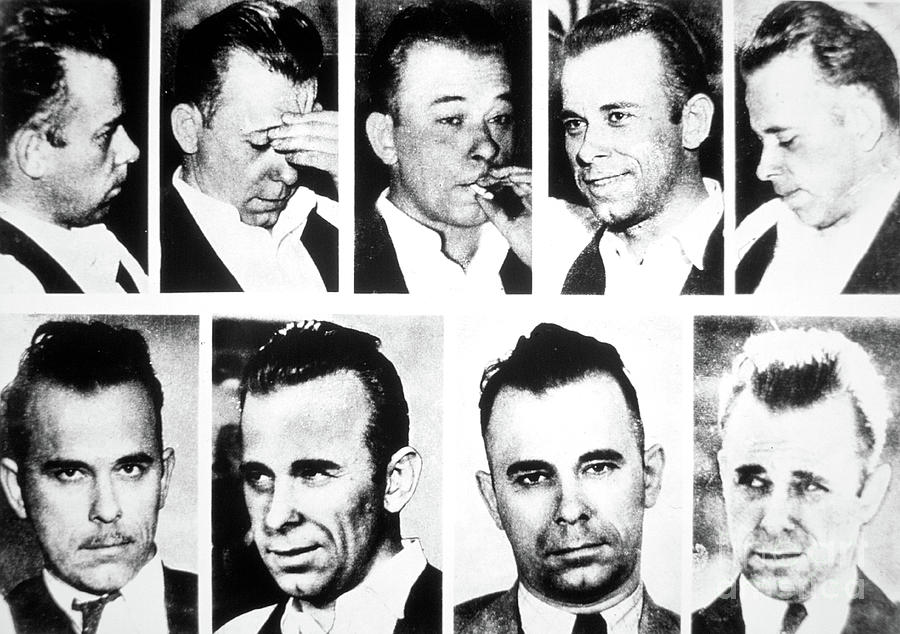 Black And White Photograph - John Dillinger photos by American School