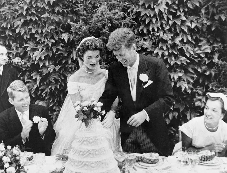 John F. And Jackie Kennedy Cutting Photograph by Bettmann