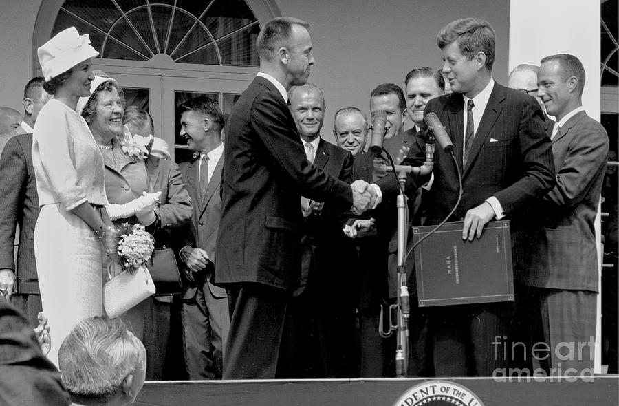 John F Kennedy And Alan B Shepard 1961 Photograph