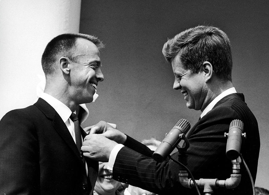 Washington D.c. Photograph - John F. Kennedy and Alan B. Shepard by Joe Scherschel