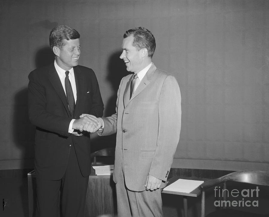 John F Kennedy And Richard Nixon Photograph By Bettmann Fine Art America 