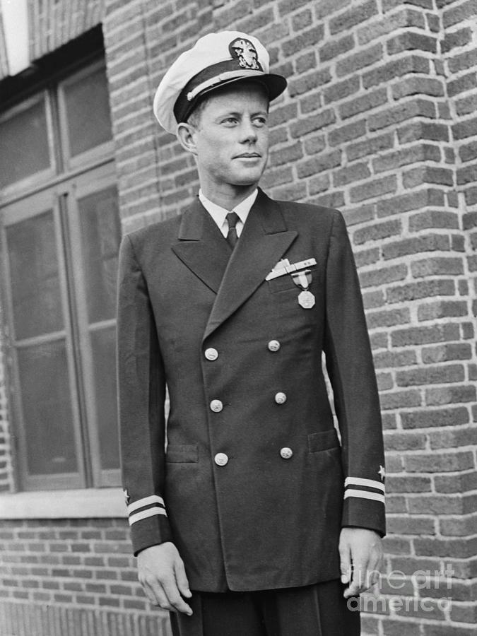 John F. Kennedy In Navy Uniform Photograph by Bettmann