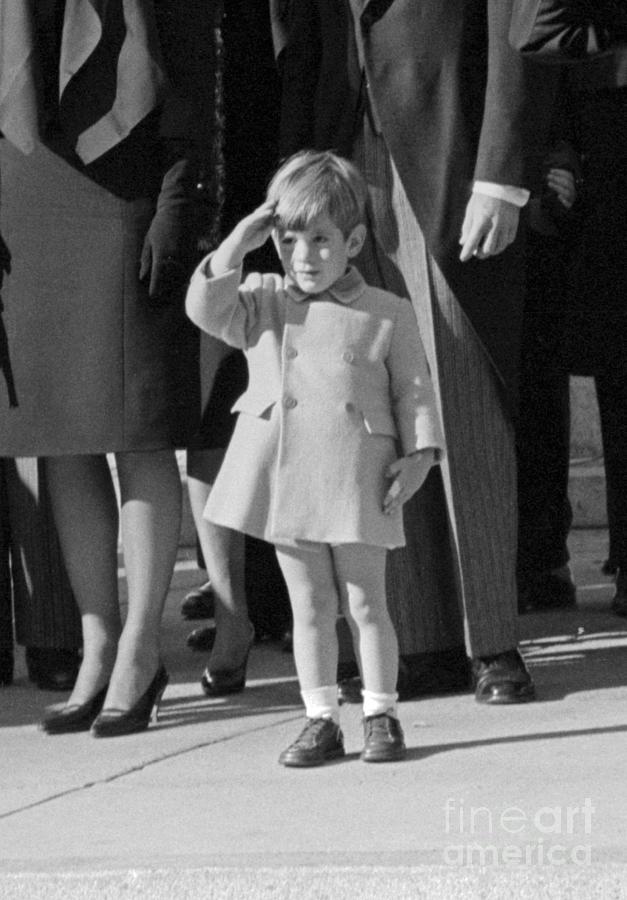 John F Kennedy Photograph - John F. Kennedy Jr. Saluting by Bettmann