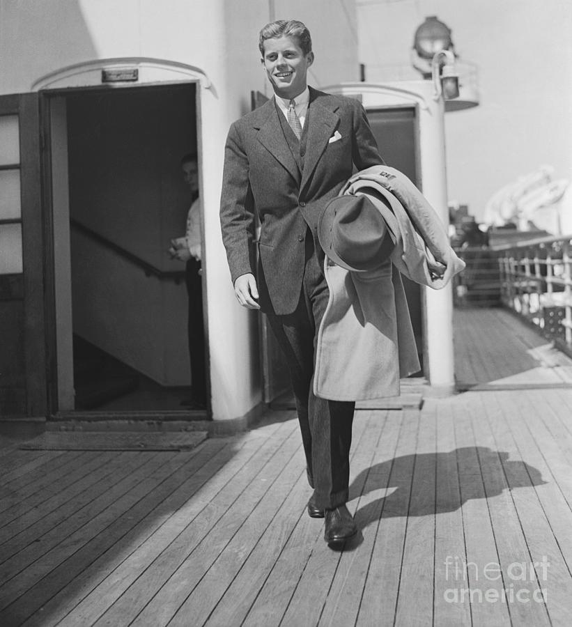 John F. Kennedy On Ocean Liner Photograph by Bettmann