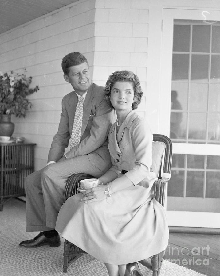 John F. Kennedy With Jacqueline Lee by Bettmann