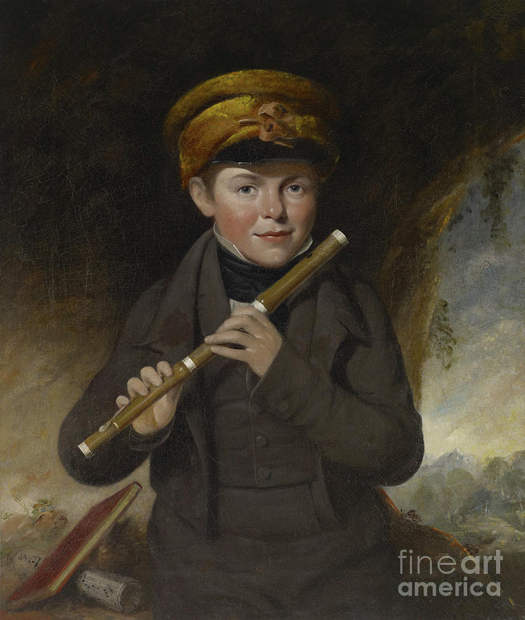 John Gurney, The Little Flute Player, C.1800 Painting by John Opie