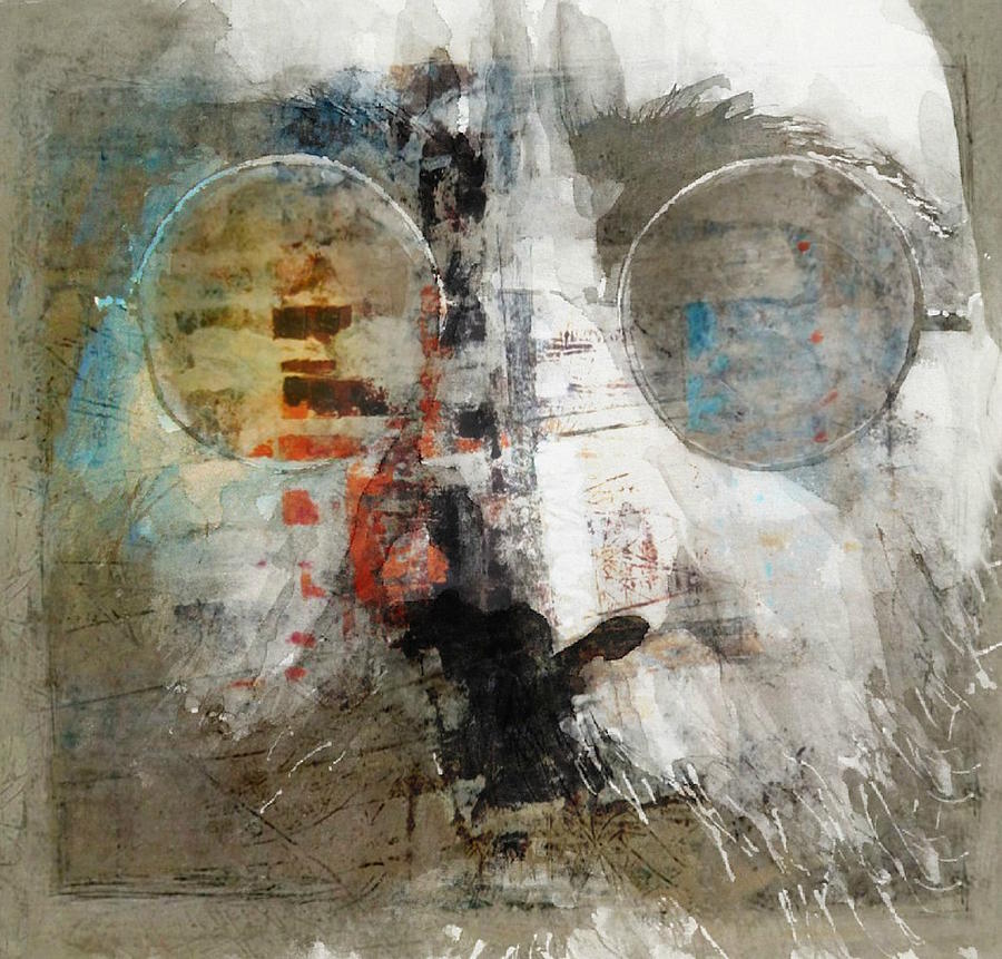 John Lennon - Out The Blue Mixed Media by Paul Lovering