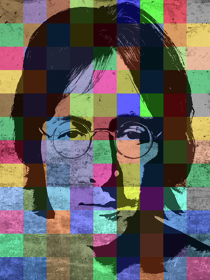John Lennon Mixed Media - John Lennon Patchwork Portrait by Design Turnpike