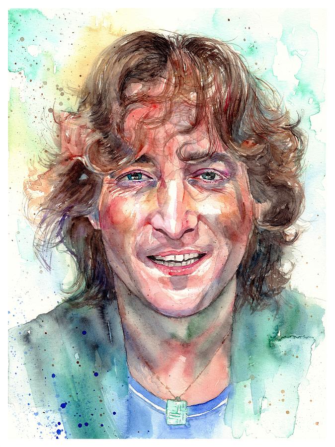 John Lennon Painting - John Lennon Smiling by Suzann Sines