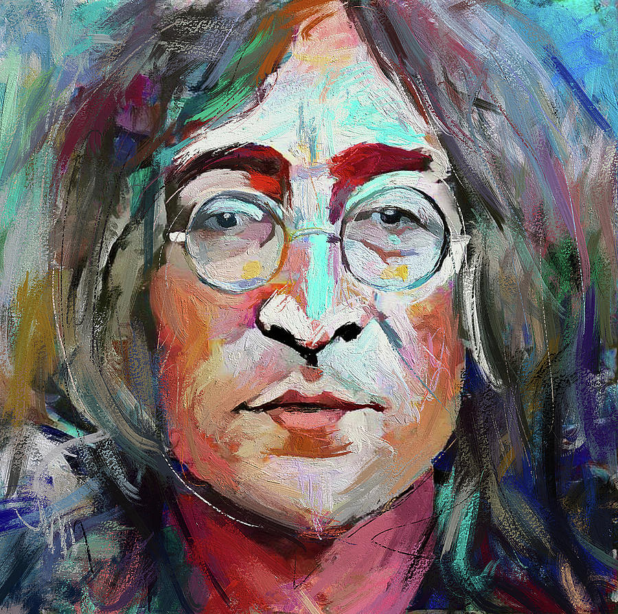 John Lennon the Beatles Artistic Portrait Digital Art by Yury Malkov ...