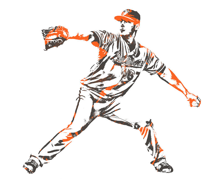 John Means Baltimore Orioles Pixel Art 1 Mixed Media by Joe Hamilton