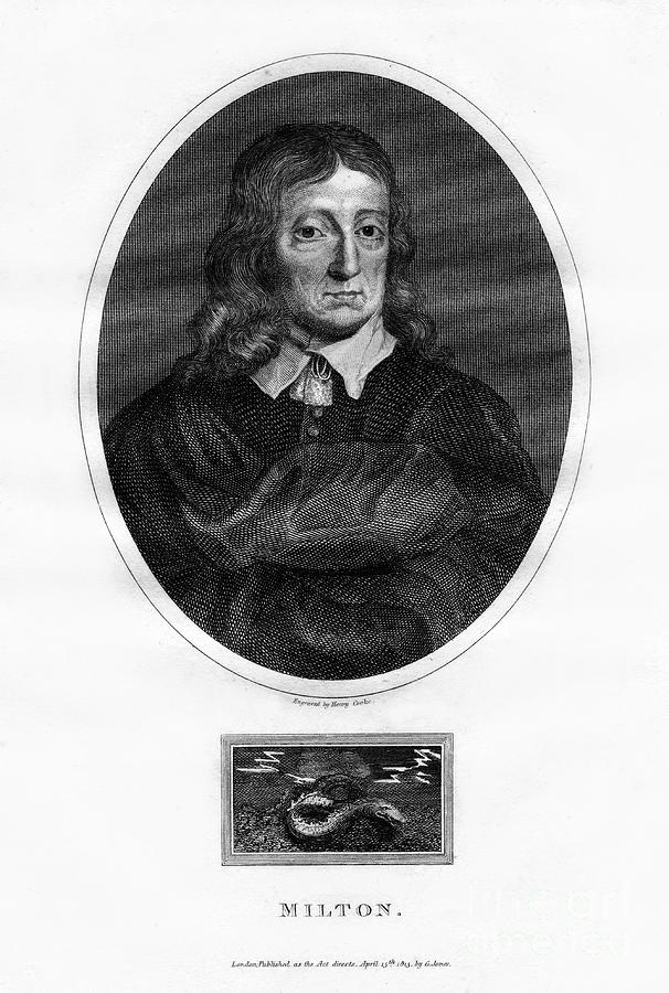 John Milton, English Poet, 1815. Artist Drawing by Print Collector