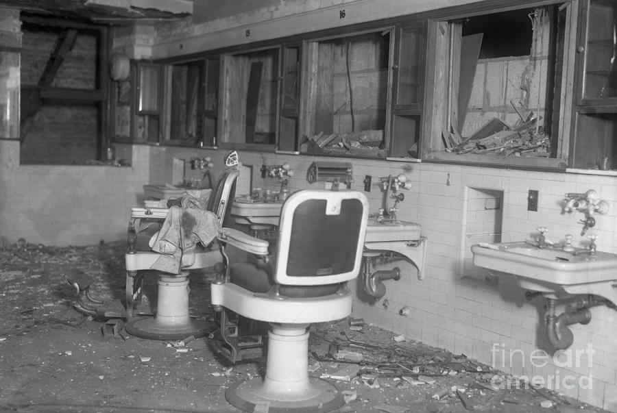 John The Barbers Subway Shop Bombed Photograph by Bettmann