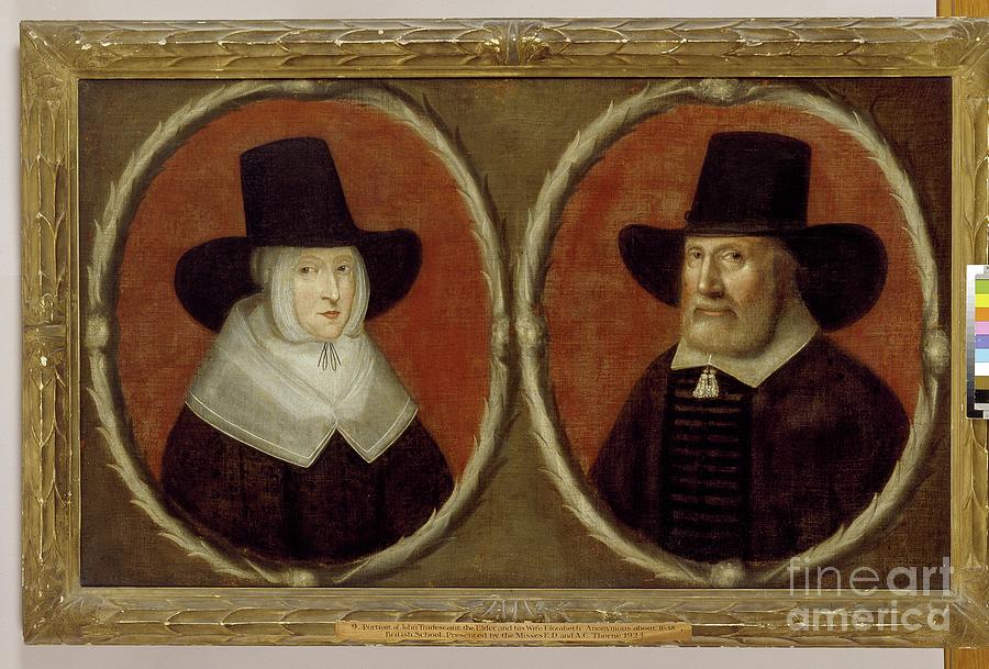John Tradescant The Elder And His Wife Elizabeth, 1656 Painting by English School