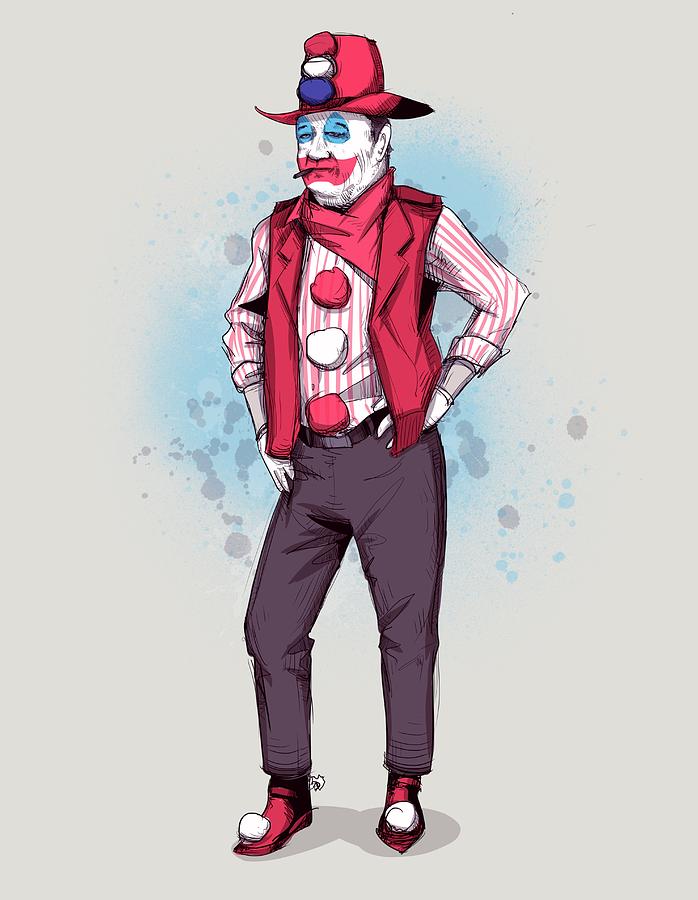 John Wayne Gacy Drawing by Ludwig Van Bacon