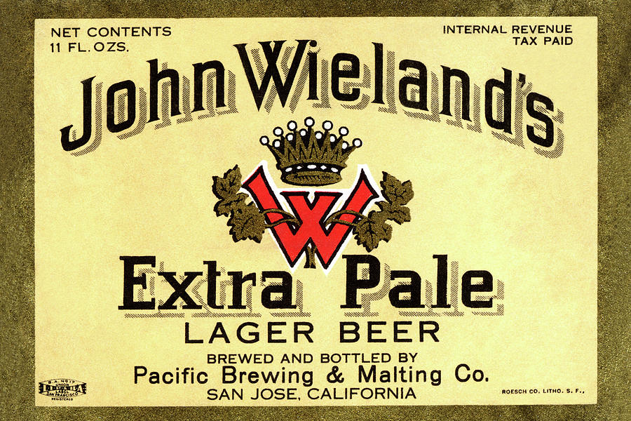 John Wielands Extra Pale Lager Beer Painting by Unknown
