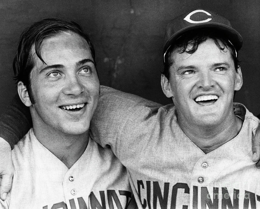 Johnny Bench And Clay Carroll by Bettmann