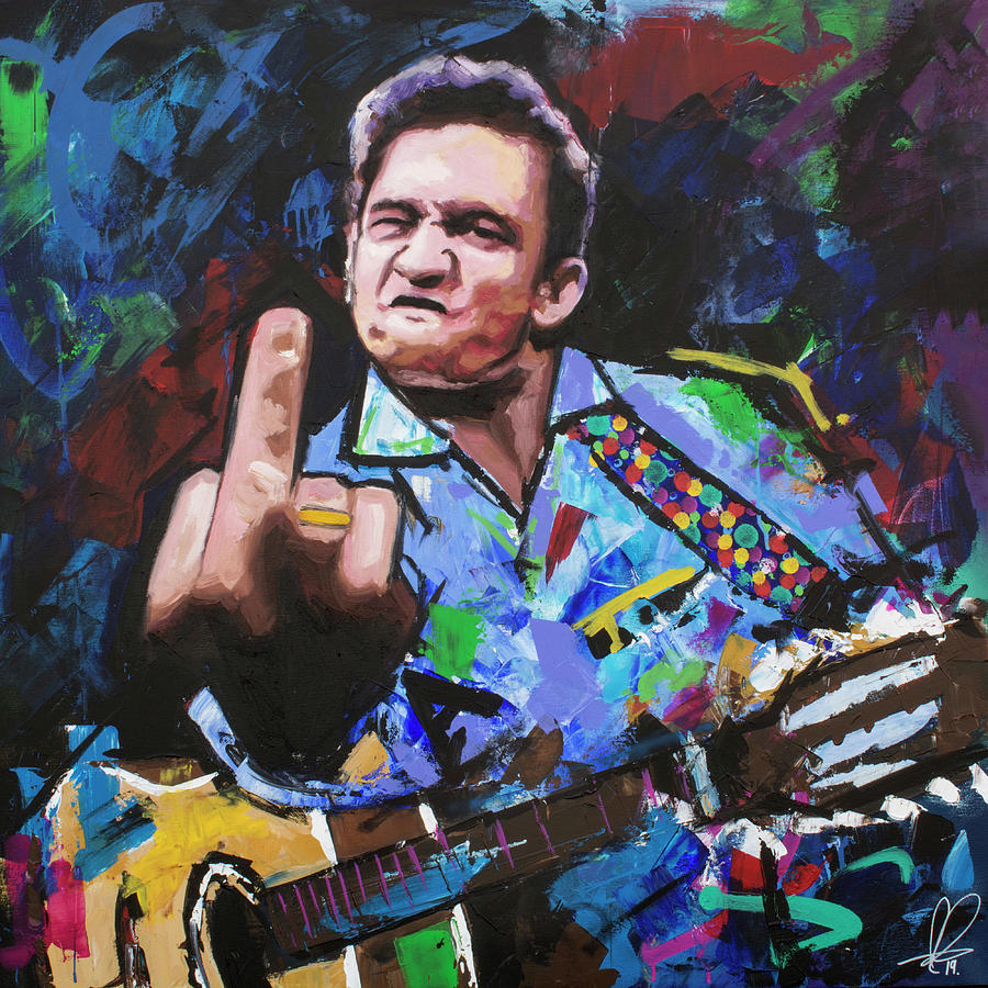 Johnny Cash III Painting by Richard Day