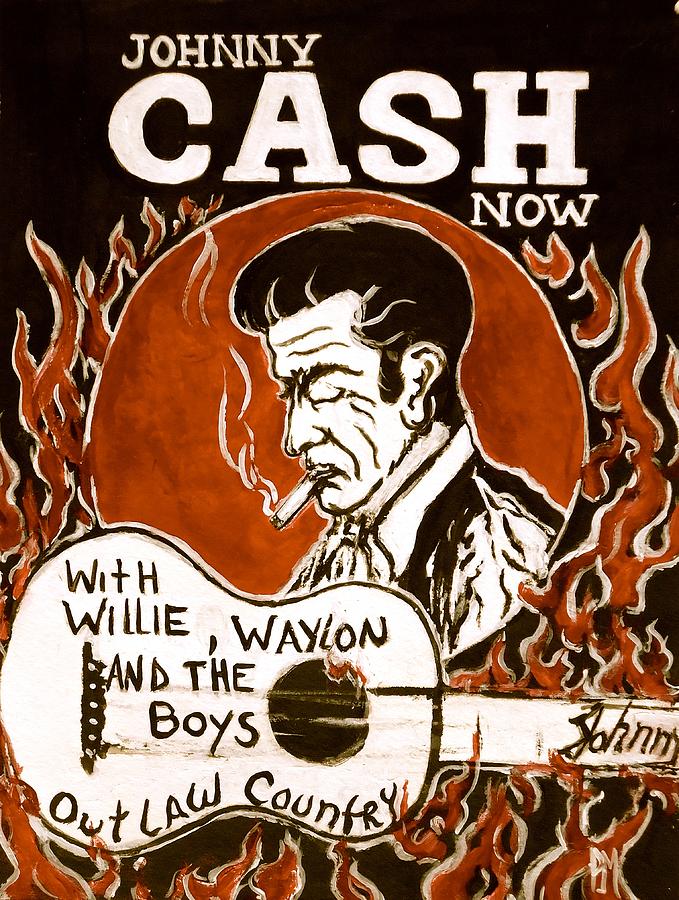 Bliksem mannelijk Wereldvenster Johnny Cash poster II Painting by Pete Maier - Pixels