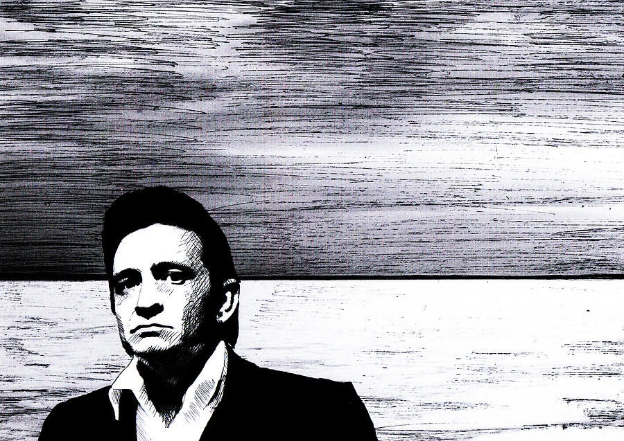 Johnny Cash Print Painting by Stephen Humphries