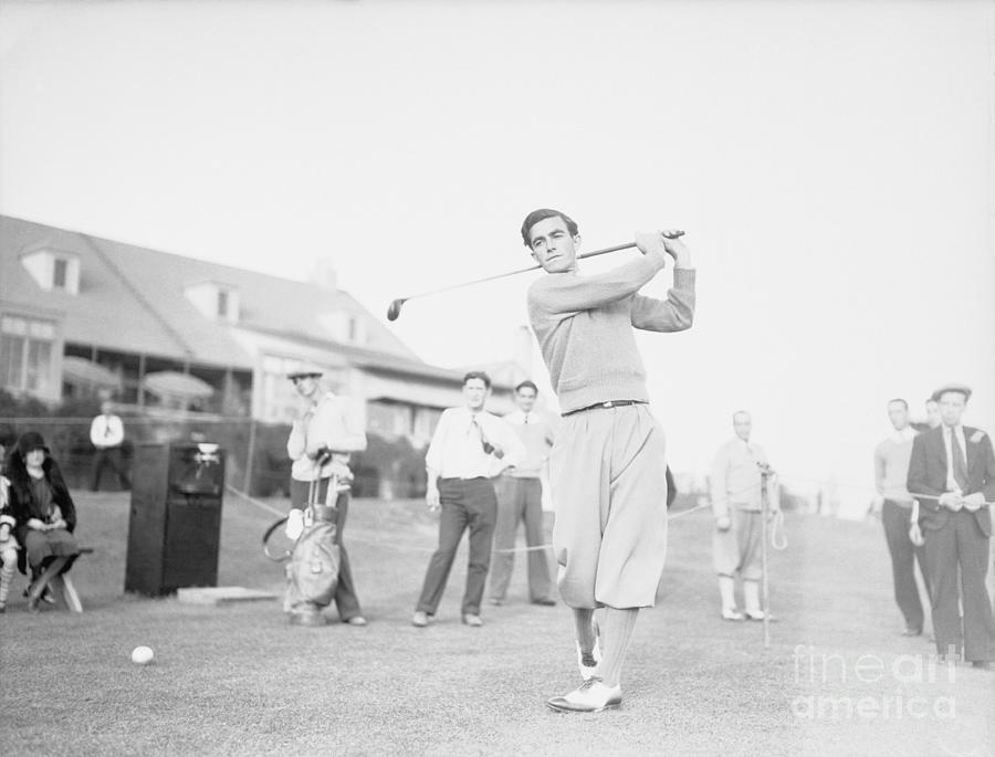 Johnny Farrell Swinging His Golf Club Photograph by Bettmann