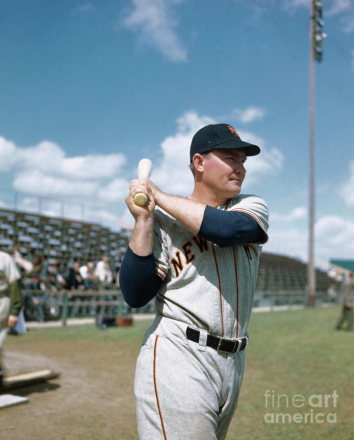 Johnny Mize Swinging Baseball Bat by Bettmann