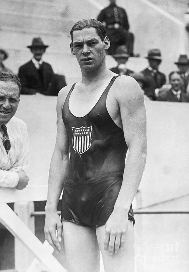 Johnny Weismuller At The 1924 Olympics Photograph by Bettmann