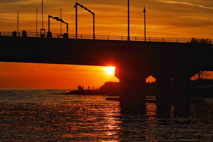 Johns Pass Bridge Sunset Photograph