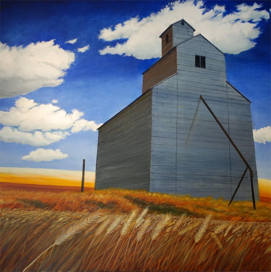 Farm Painting - Johnson Silo by Leonard Heid