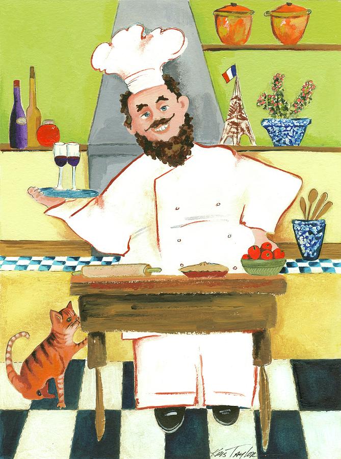 Jolly French Chef Painting by Kris Taylor - Fine Art America