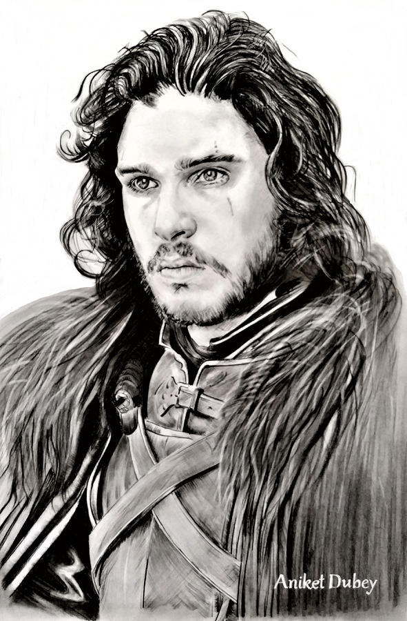 Jon Snow Sketch Drawing by Aniket Dubey - Fine Art America