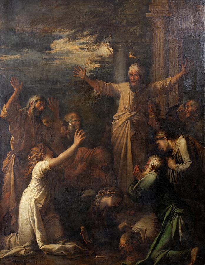 Jonah Preaching To The People Of Niniveh Painting by Salvator Rosa