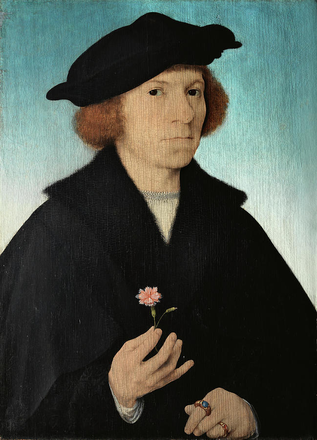 Joos van Cleve -Cleve -?-, ca. 1485-Antwerp, 1540/41-. Self-Portrait -ca. 1519-. Oil on panel. 38... Painting by Joos van Cleve -c 1485-c 1540-