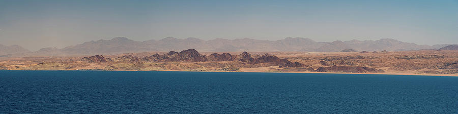 Jordanian Mountains of Wadi Rum from the Gulf of Aqaba Photograph by William Dickman