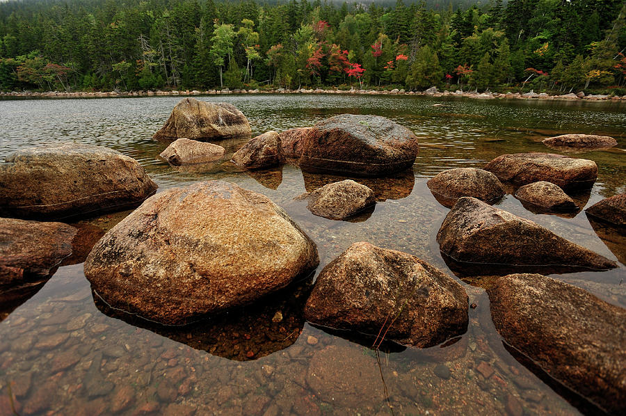 Jordon Pond Boulders Photograph by Tom Gresham