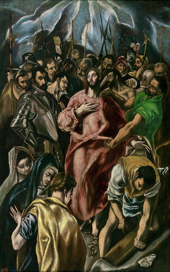 Jorge Manuel Theotocopuli -Copy de El Greco- / The Disrobing of Christ, ca. 1606, Spanish School. Painting by Jorge Manuel Theotocopuli -1578-1631-