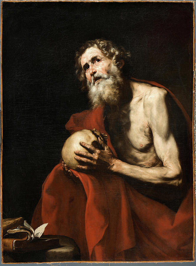 Jose de Ribera -Jativa 1591 - Naples 1652-. Saint Jerome in penitence -1634-. Oil on canvas. 126 ... Painting by Jusepe de Ribera -1591-1652-