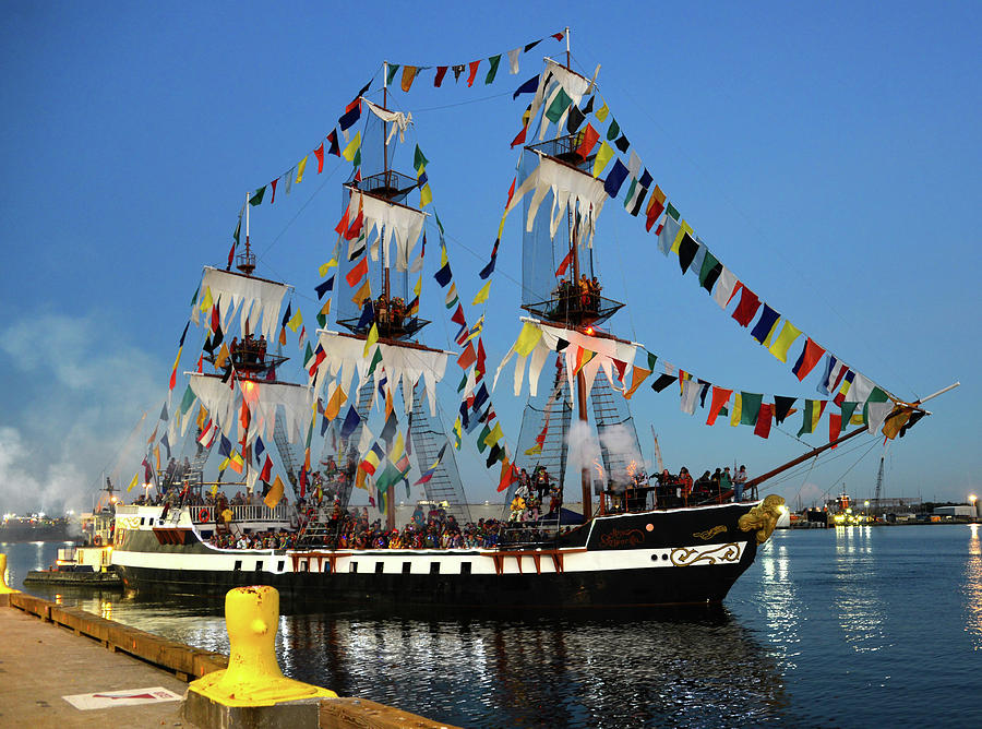 Jose Gasparilla pirate ship work C Photograph by David Lee Thompson
