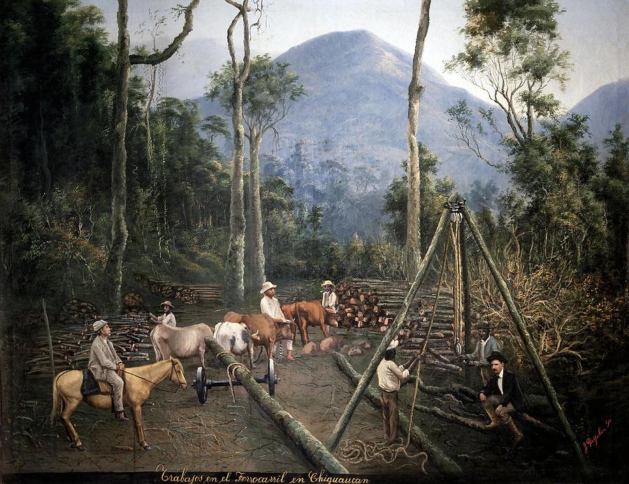Jose Grijalva. Ecuadorian Painter. Chiguacan Rail Work. Oil, 1907. Museum Of Moder Art, Quito. Painting by Jose Grijalva