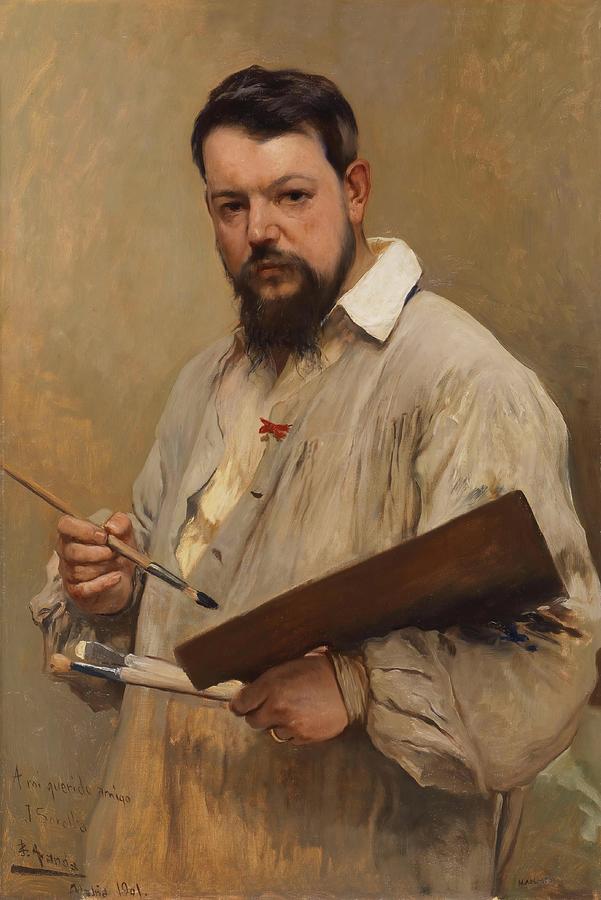 Jose Jimenez Aranda / The painter Joaquin Sorolla. 1901. Oil on canvas. Painting by Jose Jimenez Aranda -1837-1903-