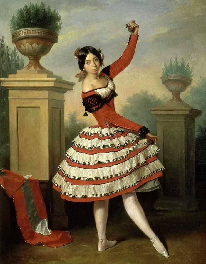Josefa Vargas, 1840, Oil on canvas, 91 x 72 cm - ROMANTICISMO ESPANOL. ANTONIO MARIA ESQUIVEL . Painting by Antonio Maria Esquivel -1806-1857-