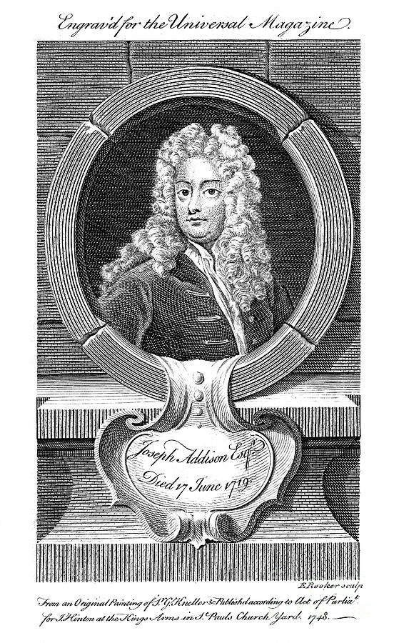 Joseph Addison, English Politician Drawing by Print Collector