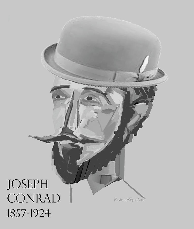 Joseph Conrad Digital Art by Asok Mukhopadhyay
