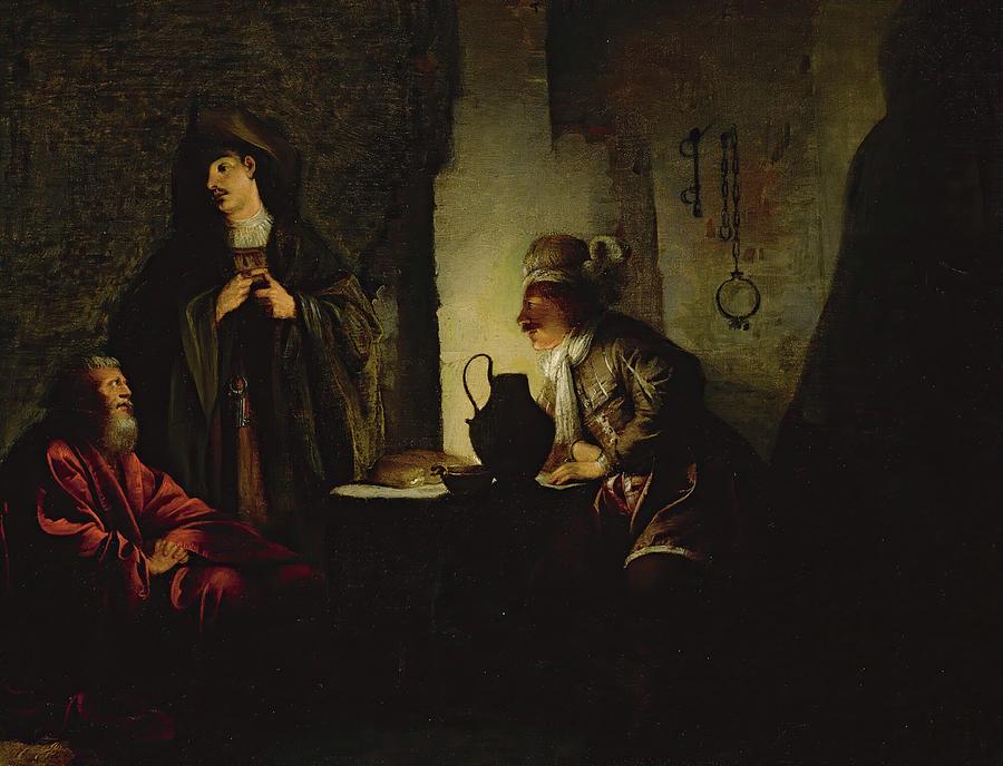 Joseph In Prison Painting by Dirck Dircksz. Van Santvoort - Fine Art ...