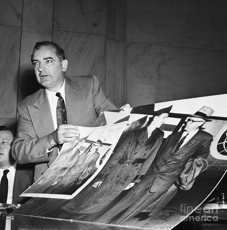 Joseph Mccarthy Holding Large Photograph by Bettmann - Fine Art America