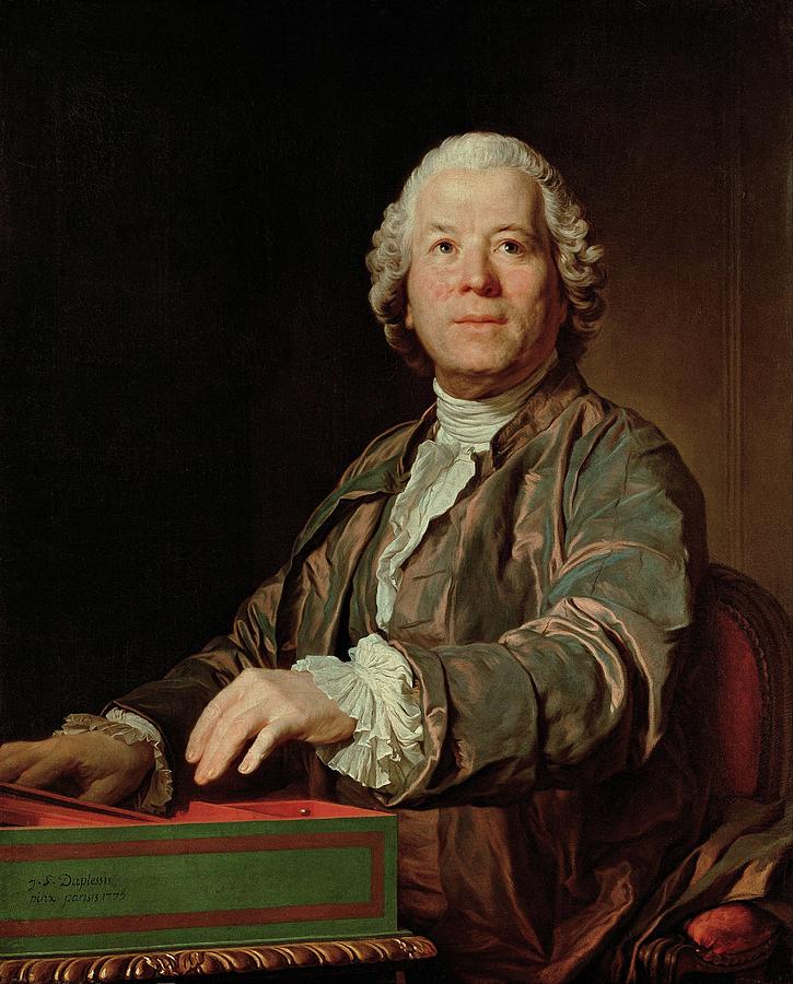 Joseph-Siffred Duplessis - Portrait de Christoph Willibald Ritter von Gluck 1775 Painting by Celestial Images